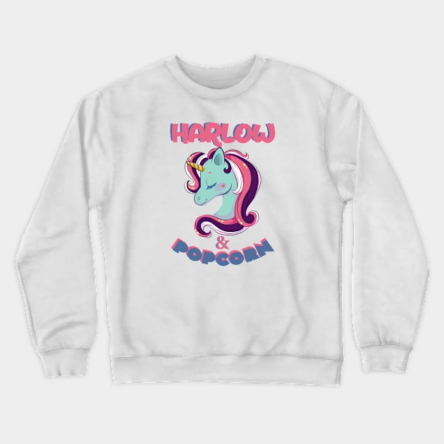 Harlow And Popcorn Merch Popcorn The Pony Crewneck Sweatshirt by Selva_design14